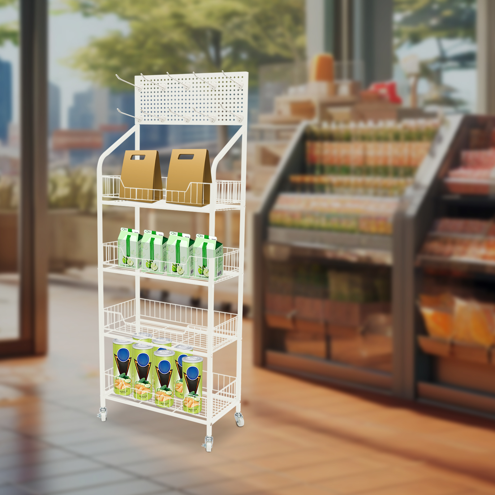 4-Tier Commercial Retail Displ - Food Snacks High In Iron recensione e prezzo