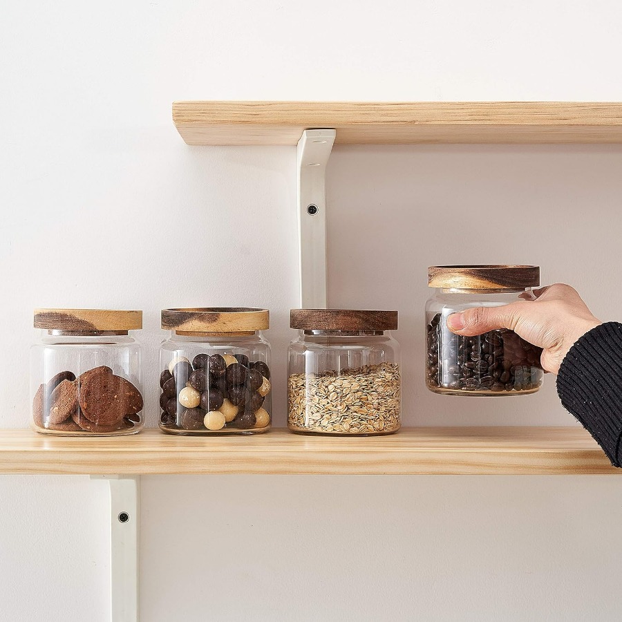 Set of 4 18oz X 4 Clear Glass  - Food Storage Pantry recensie en prijs