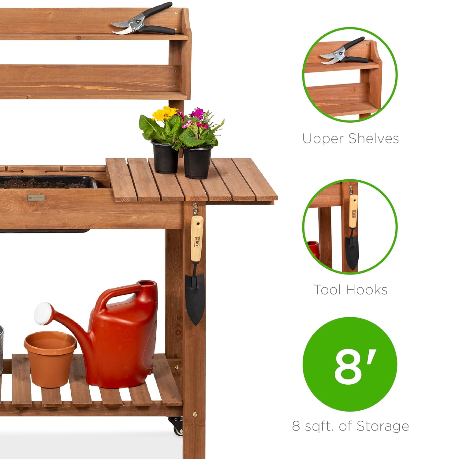 Mobile Garden Potting Bench, O - Food Storage With Wheels recensie en prijs