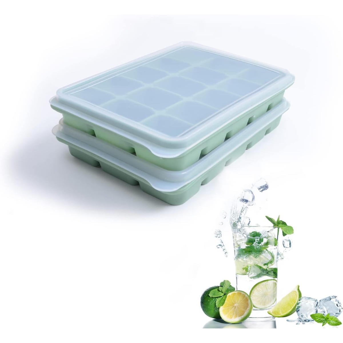 2 Pcs Bamboo Green Silicone Ic - Food Snacks That Are Green recensione e prezzo