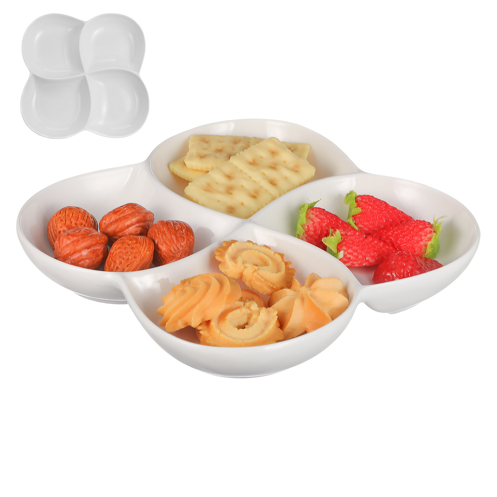 Ceramic Food Plate 4-Compartme - Food Snacks Company recensione e prezzo