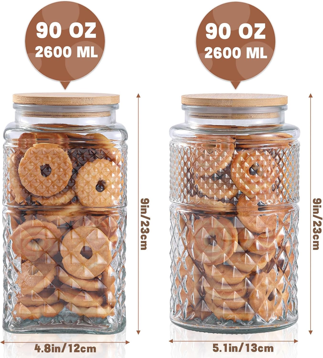 0.7Gallon/2600ml Glass Cookie  - Food Storage With Lids recensie en prijs