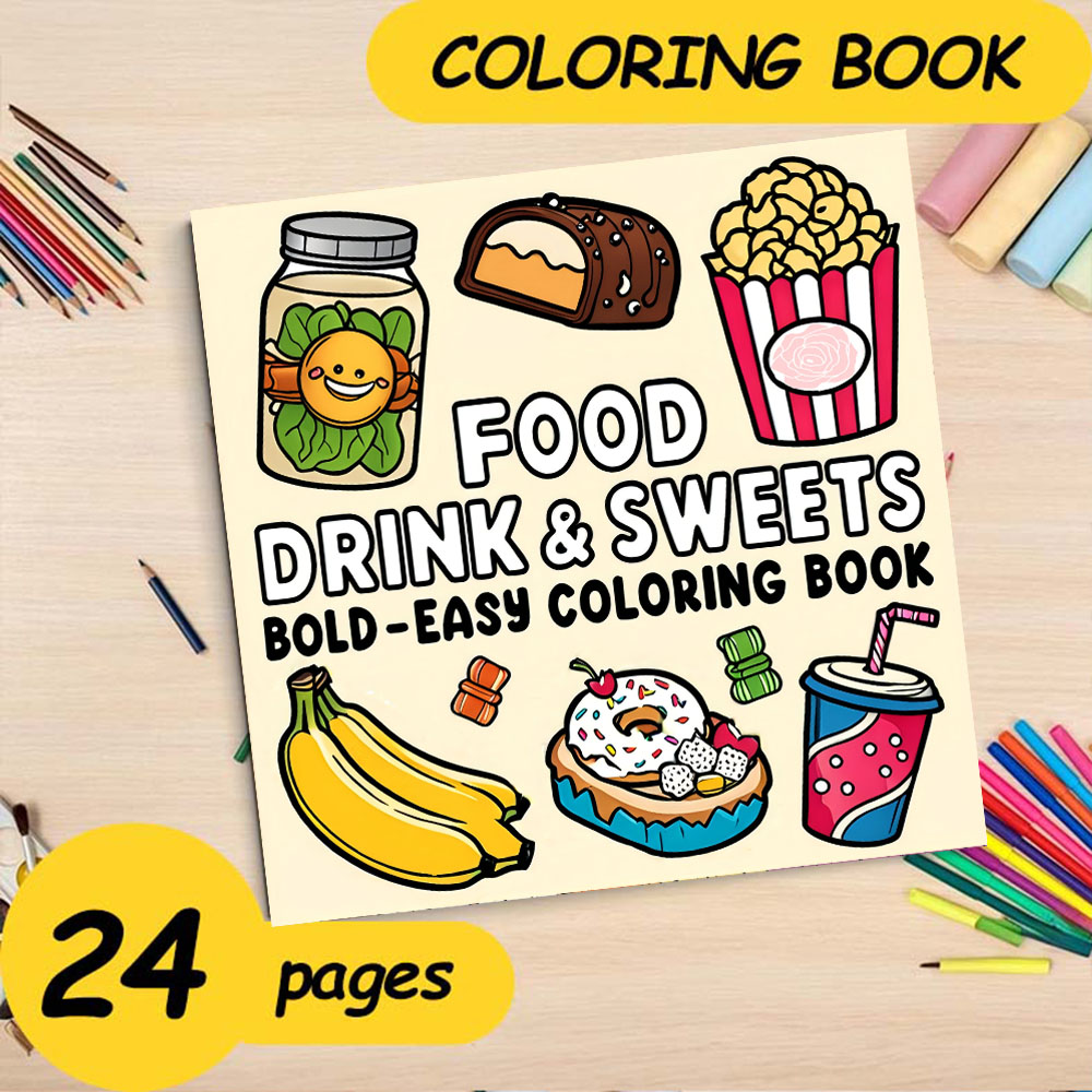 FOOD DRINK & SWEETS BOLD-EASY  - Food And Snacks Coloring Book Bold And Easy recensione e prezzo
