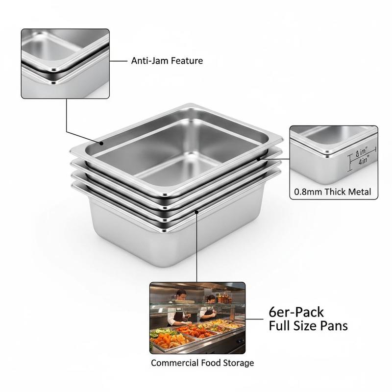 6 Pack Catering Trays Full Siz - Food Storage For Restaurant recensie en prijs