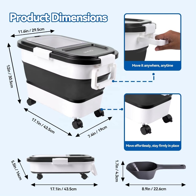 Dog Food Storage Container 20- - Food Storage With Wheels recensie en prijs