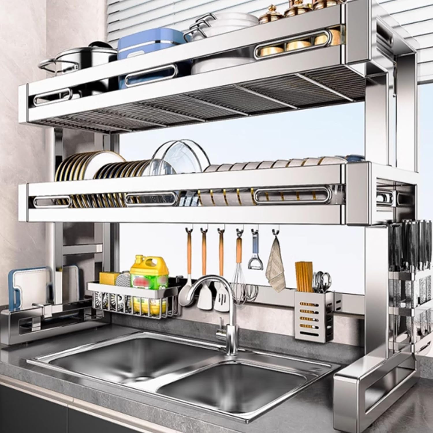 2-Tier Over The Sink Dish Drai - Food Storage Organiser recensie en prijs