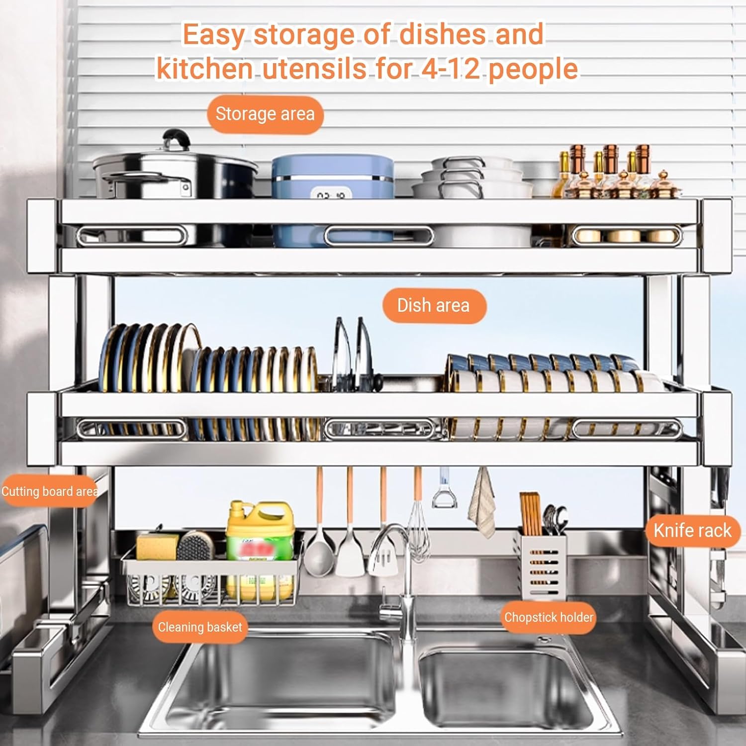 2-Tier Over The Sink Dish Drai - Food Storage Organiser recensie en prijs