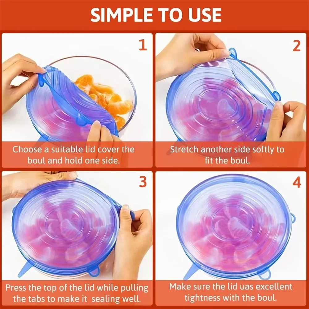 6Pcs Food Grade Silicone Prese - Silicone Stretch Lid recensie en prijs