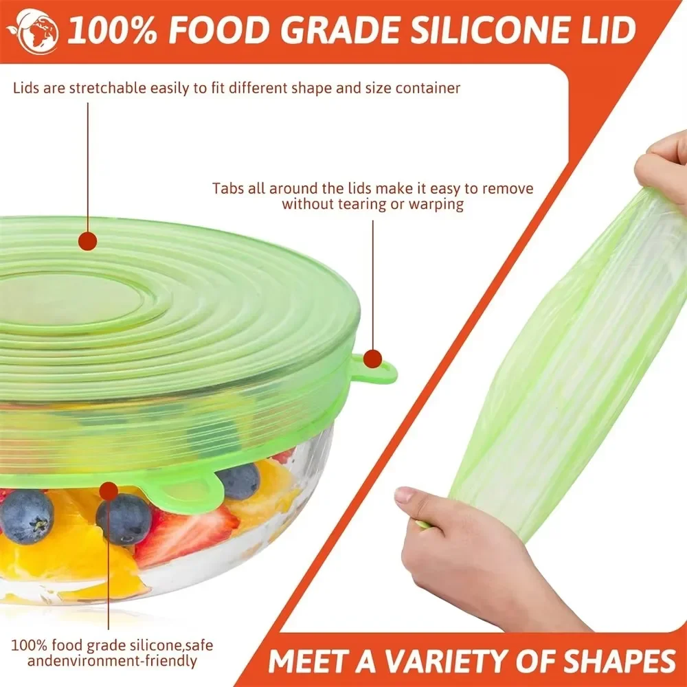 6Pcs Food Grade Silicone Prese - Silicone Stretch Lid recensie en prijs