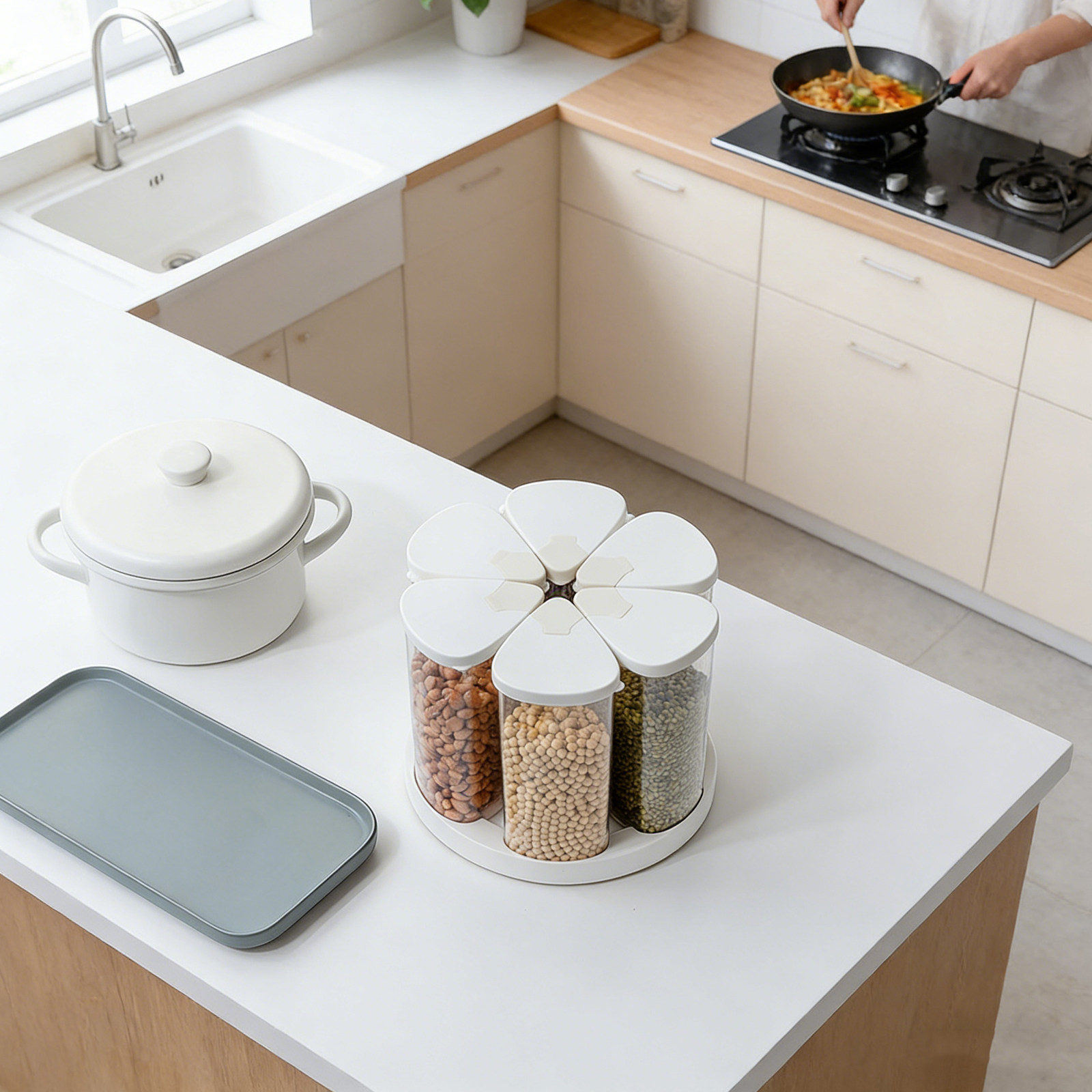 Multi Compartment Rotating Gra - Food Storage Pantry recensie en prijs