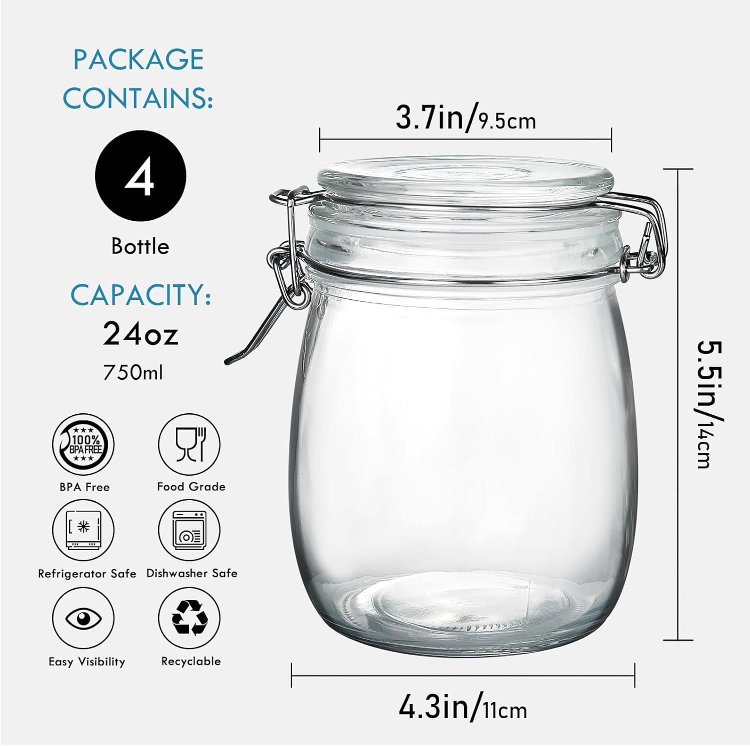 24oz Food Storage Canister Gla - Food Storage In The Kitchen recensie en prijs
