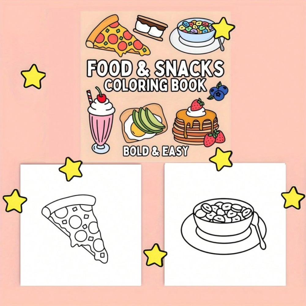 Food and Snacks Coloring Book  - Food And Snacks Coloring Book Bold And Easy recensione e prezzo