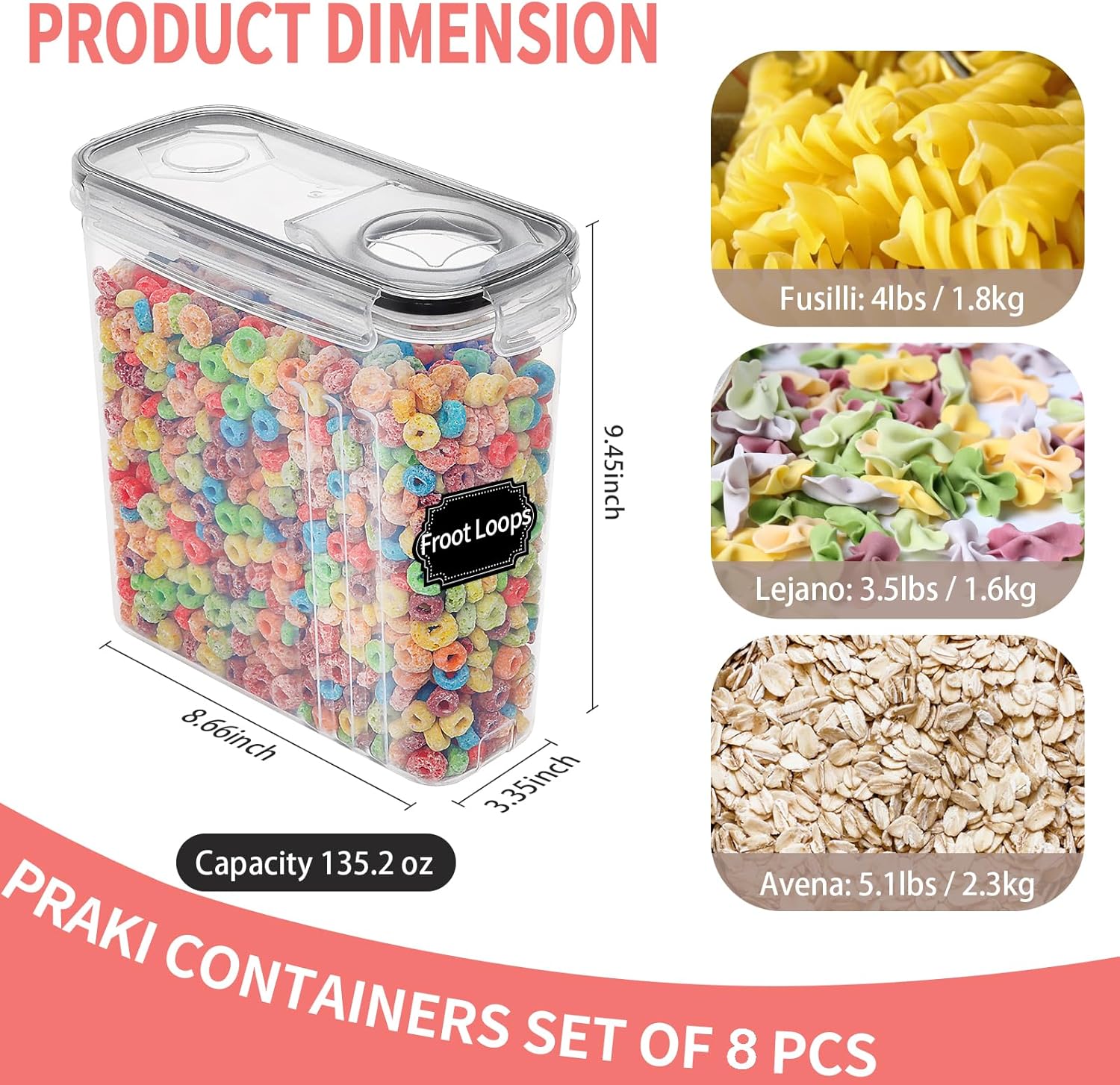 8-Piece Airtight Food Storage  - Food Storage Pantry recensie en prijs
