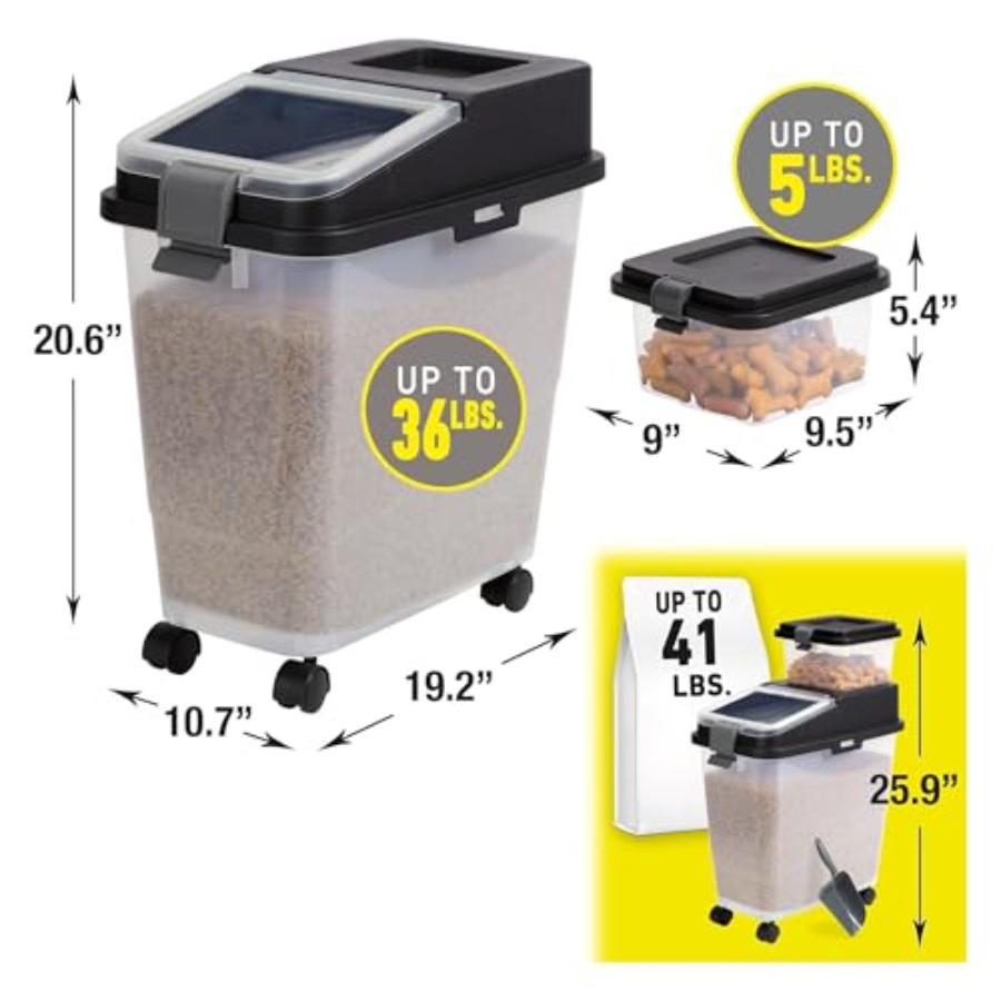 3 Piece Airtight Dog Food Stor - Food Storage With Wheels recensie en prijs