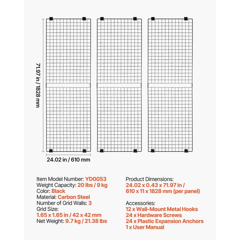 3 Packs Grid Wall Panels, 2 x  - Food X recensione e prezzo