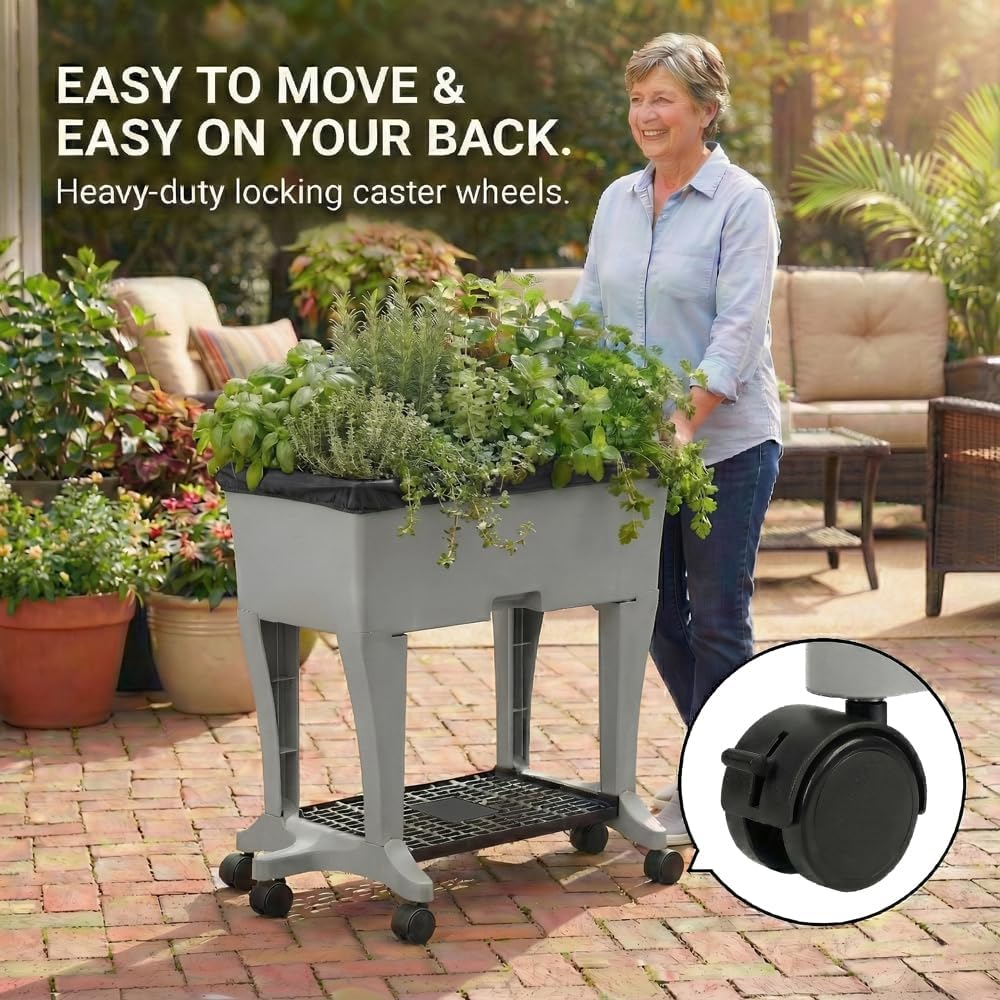EarthBox Raised Garden Bed wit - Food Storage With Wheels recensie en prijs