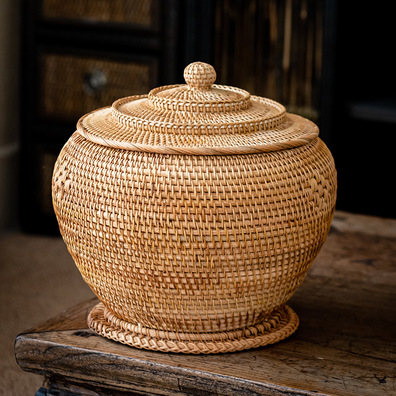 Handwoven Rattan Tea Storage B - Food Snacks That Are Green recensione e prezzo