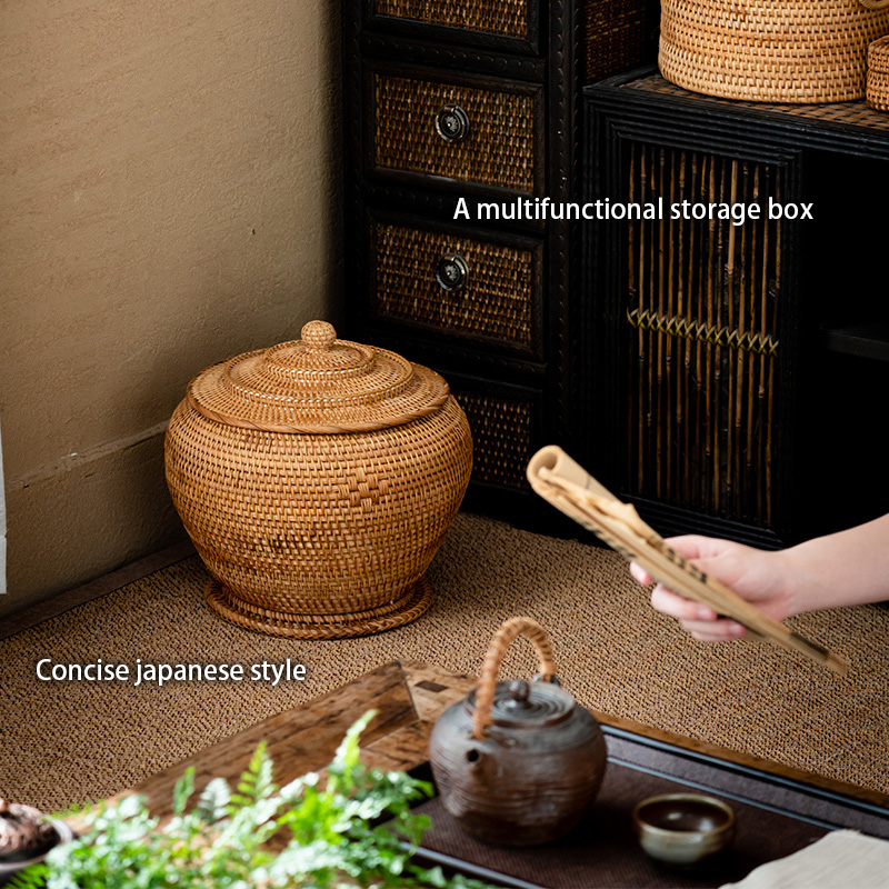 Handwoven Rattan Tea Storage B - Food Snacks That Are Green recensione e prezzo