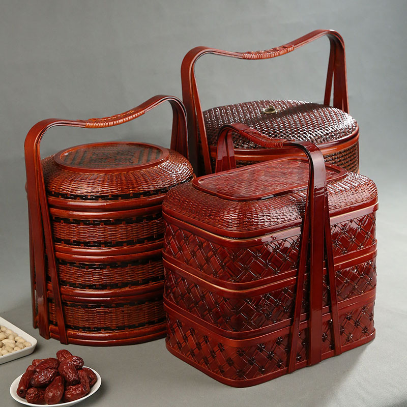 Bamboo Picnic Basket with Lid  - Food Snacks Hamper recensione e prezzo