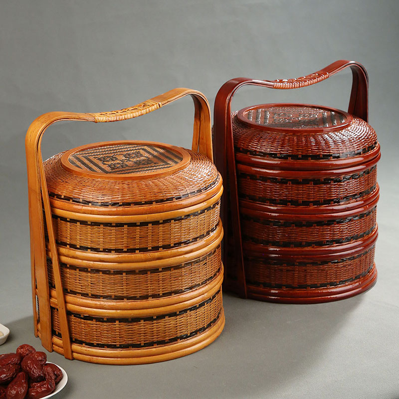 Bamboo Picnic Basket with Lid  - Food Snacks Hamper recensione e prezzo