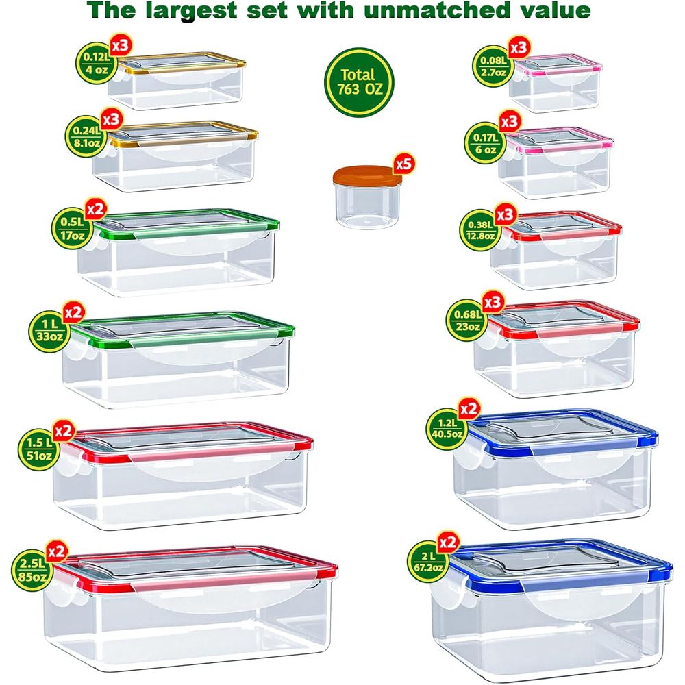 70 Pcs Large Food Storage Cont - Food Storage In The Kitchen recensie en prijs