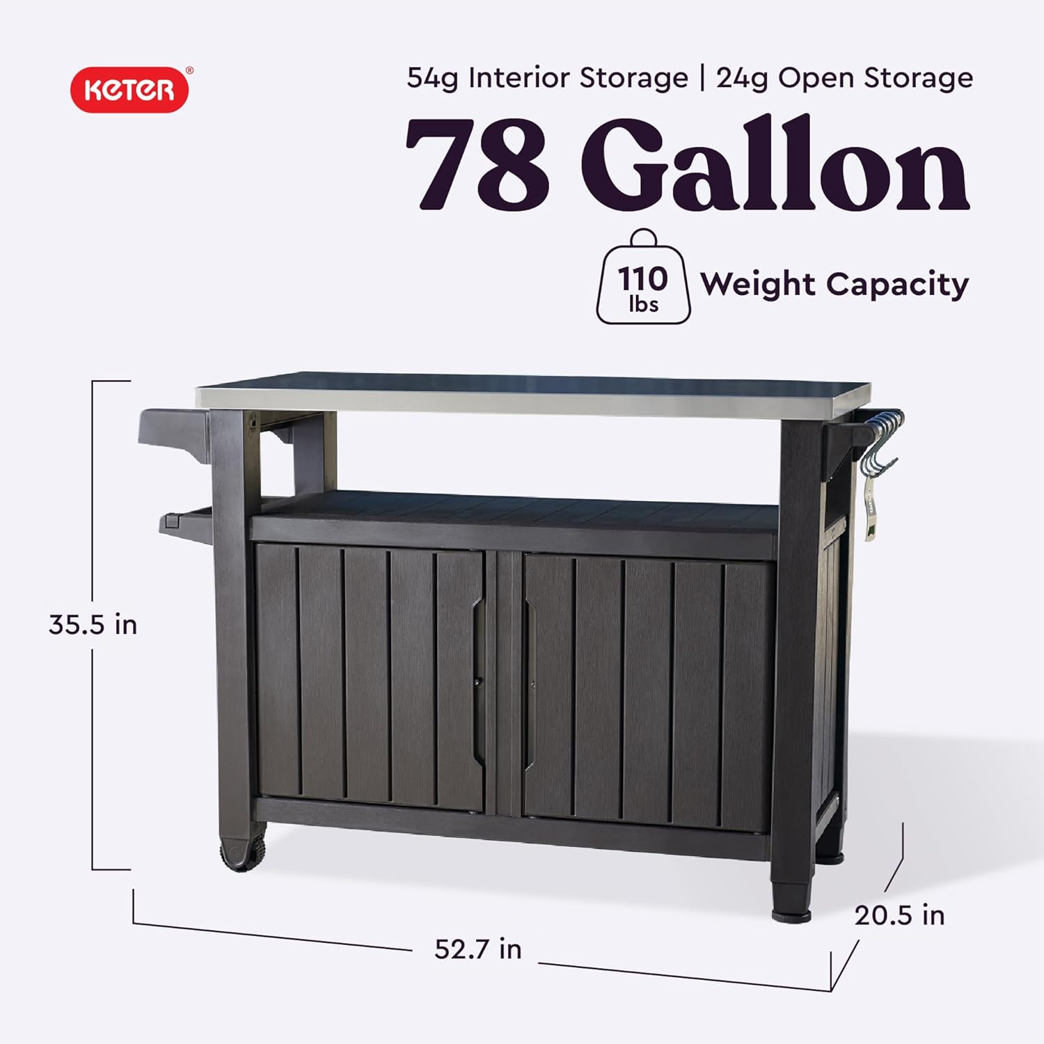 Outdoor Rolling Table Cart for - Food Storage With Wheels recensie en prijs