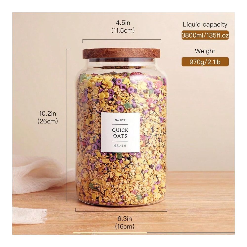 Of 2 Large Glass Flour And Sug - Food Storage Pantry recensie en prijs