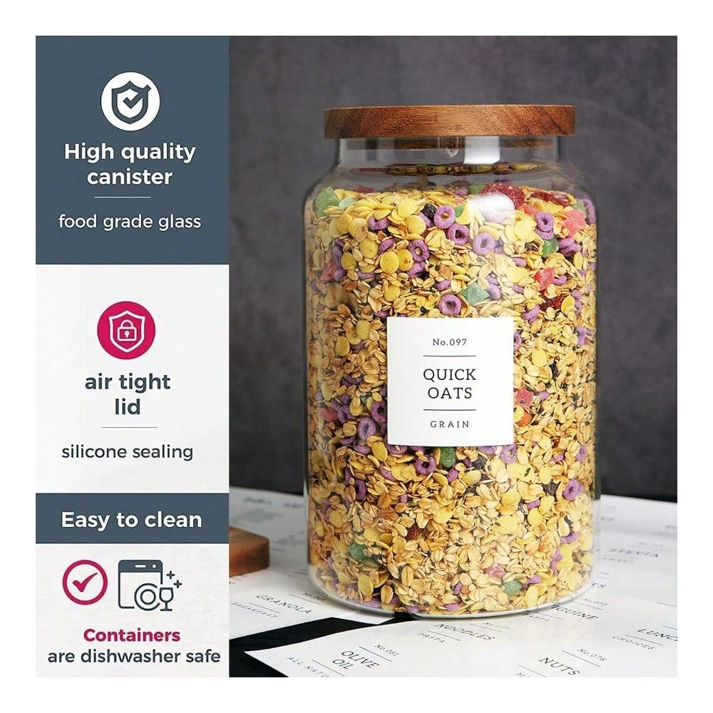 Of 2 Large Glass Flour And Sug - Food Storage Pantry recensie en prijs