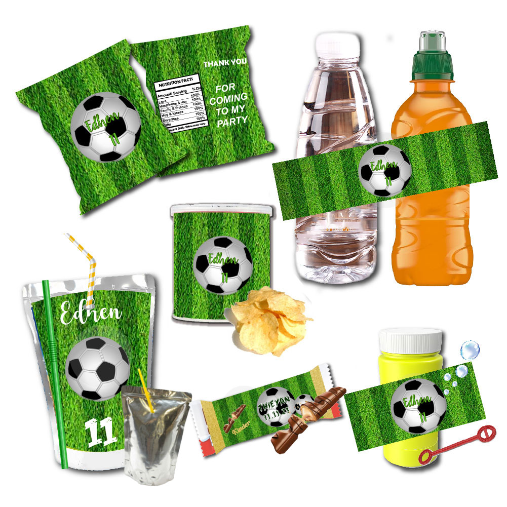 Custom Football Birthday Water - Food Snacks Packaging recensione e prezzo